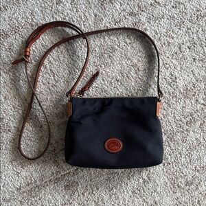 Dooney & Bourke Black Crossbody Bag with Brown Accents